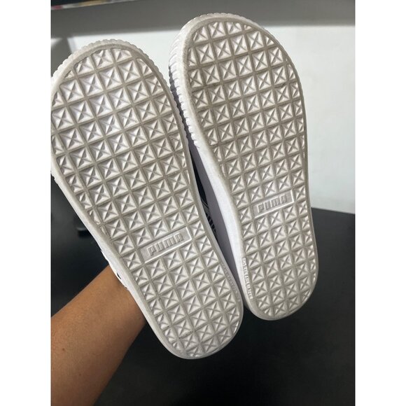 Puma Platform Tape Slide Sandals Black White Women’s 8.5 - Picture 9 of 9